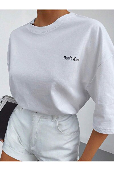 Jose Clothing Unisex Beyaz Baskılı Organik Pamuk Oversize Kesim Kısa Kollu T-...