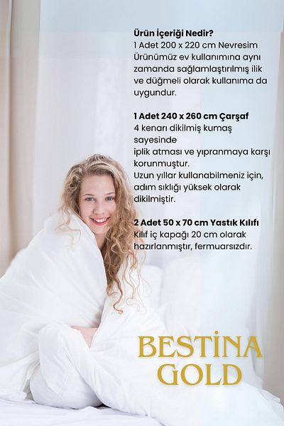 BESTİNA GOLD Set cuvertură dublu din satin de bumbac Bestina Gold