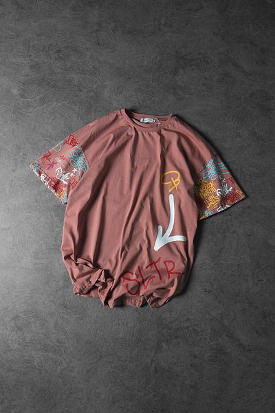 Slatra Ανδρικό μπλουζάκι με στάμπα Coral SLTR Oversize