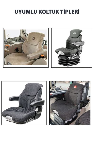 Binbir Trend Large Type - Cabin Tractor Seat Cover-3 Pieces- Quilted Leather- Red - Bk3-105
