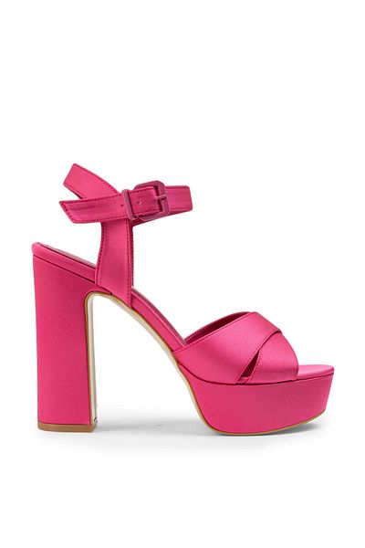 Deery Fuchsia Platform Heeled Women's Evening Dress Shoes
