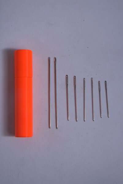 Eskişehir hobi sanat مجموعة إبر السراج في علبة، صندوق تخزين متعدد الأغراض و8 إبر سراج برأس مسطح