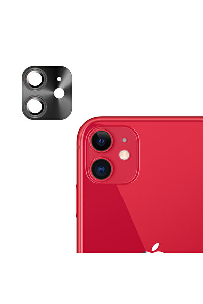 Nettech İphone 12 Uyumlu Metalik Seri Kamera Cam Koruyucu - Siyah