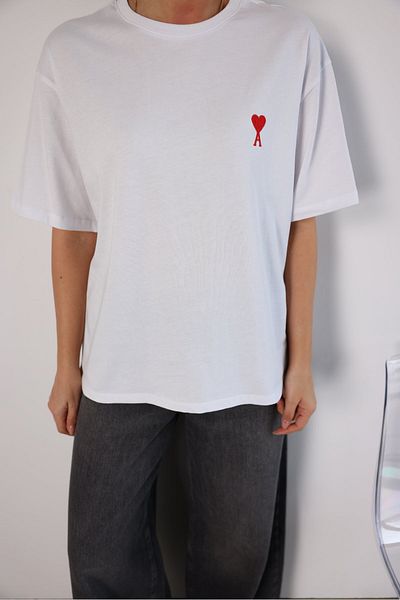 Jose Clothing Μπλουζάκι Unisex Λευκό εμπριμέ από οργανικό βαμβάκι Oversize κοντό μανίκι