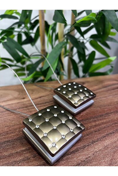 Aftor Tekstil Mıknatıslı Bakır Renk Swaroski Taşlı Perde Tokası (2'li takım)-...