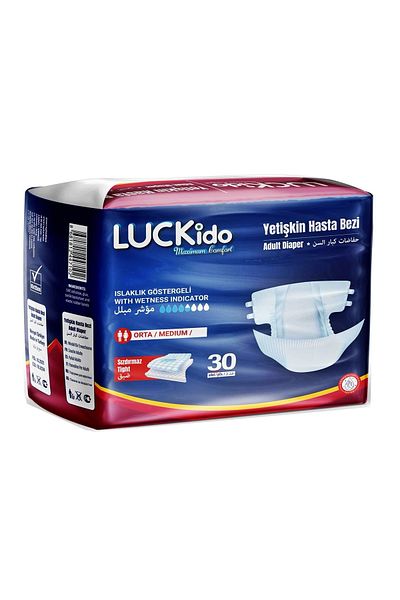 Satış Diyarı Adult Diapers Medium Medium 30 Pieces Medium Size Flexible Waistband Leak Proof Liquid Proof Odor Prevention