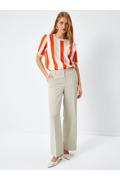 Faik Sönmez Pantaloni eleganti cu picior largi 68528