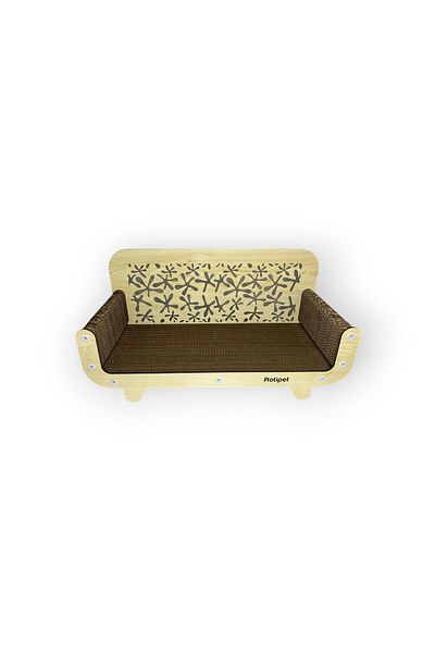 Rotipet مقعد من الورق المقوى بنمط خدش القطط من خشب القيقب 59x30x25 سم
