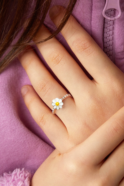 Elika Silver Papatya Model 925 Ayar Gümüş Çocuk Yüzük