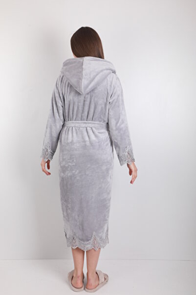 Wild Love Women's Hooded Lace 100% Bamboo Dressing Gown