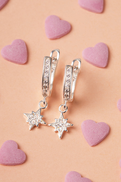 Elika Silver Yıldız Model 925 Ayar Gümüş Çocuk Küpesi