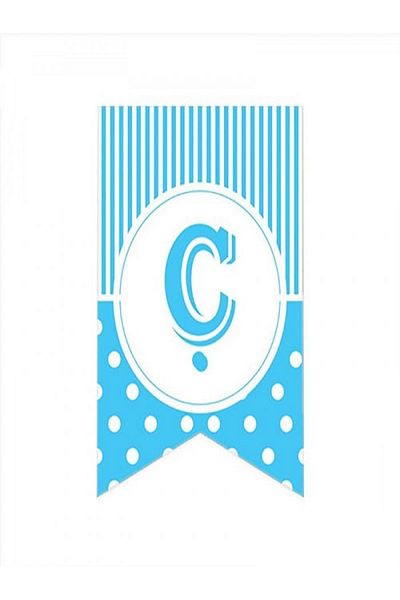 Kazanabil BLUE COLORED DOT FLAM FLAG LETTERS LETTER C