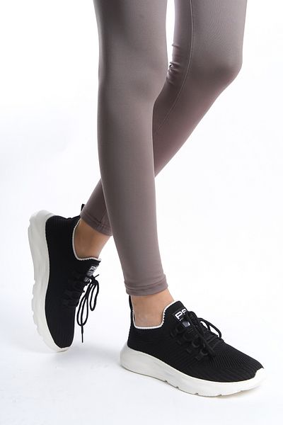 en7 Black and White Unisex Comfortable Easy Wear Knitwear Sneaker 4556