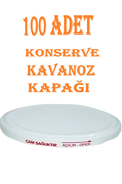 GÜZELYÜZ AVM 100 Adet Konserve Kapağı Beyaz 82 Mm Silikonlu - Konserve Kavano...