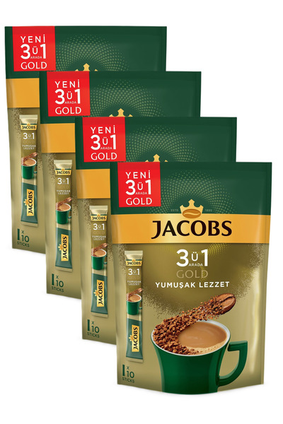 Jacobs 3ü 1 Arada Gold Yumuşak Lezzet Kahve 40 Adet ( 4 X 10'lu Paket )
