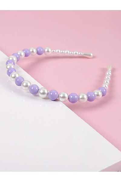 Atılgan Grp Purple and White Pearl, Beaded Children's Crown, Children's Crown