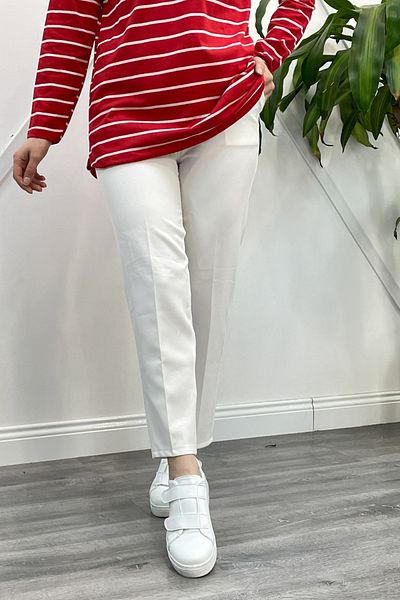 YEDİLALE Women's Crepe Trousers - Pockets and Skinny Legs