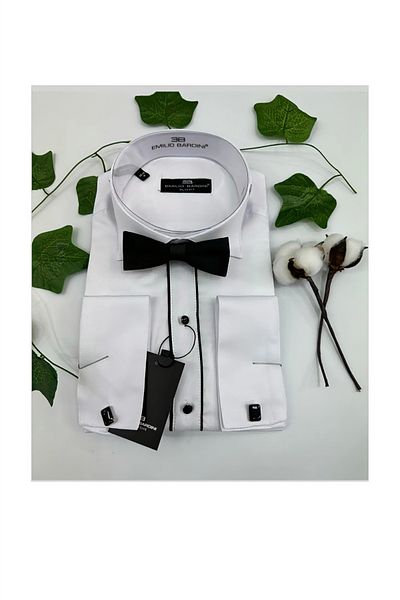 Emilio Cămașă Bardini Atayaka slim fit cu nasturi metalice