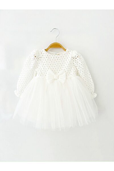 COLORED BABY Kız Bebek Çocuk Üstü Fisto Pamuk Astarlı Elbise