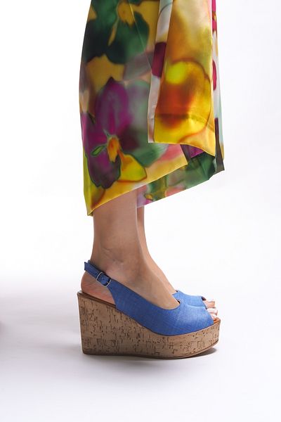 Riccon Sandale cu toc Bhontodir pentru femei 0012635   Blugi