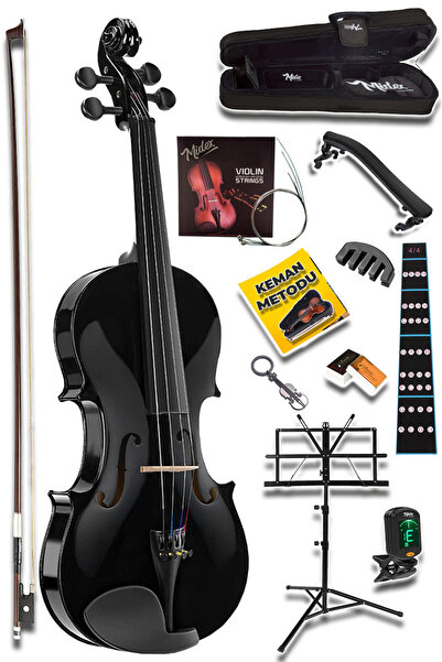 Midex HGA44BK-NTYS Full Siyah Set Keman 4/4 (Nota Sehpası Yastık Tuner Softcase Arşe)