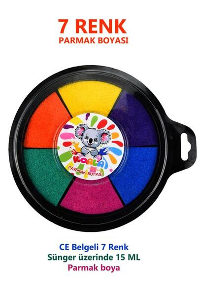 Kids Like Sünger Baskı Parmak Boyası 7 Renk - Kurumaz