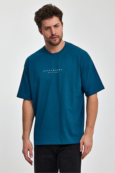 COMBİNE MİCHAİL Reprimande Men's Oversize Fit Thick Fabric Crew Neck T-shirt