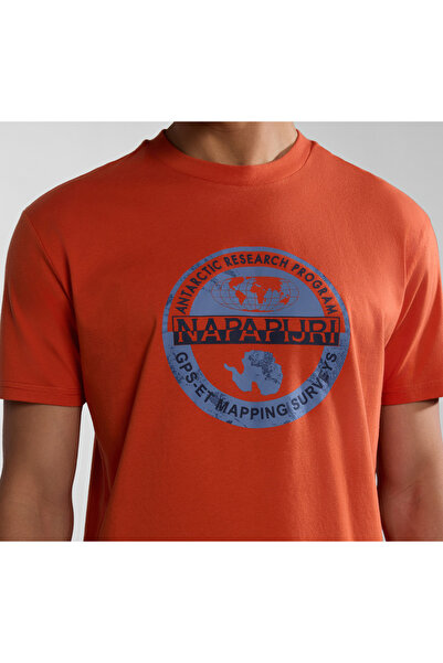 Napapijri P0A4H9KA621-R Napapijri S-Bollo Ss 1 ανδρικό μπλουζάκι πορτοκαλί