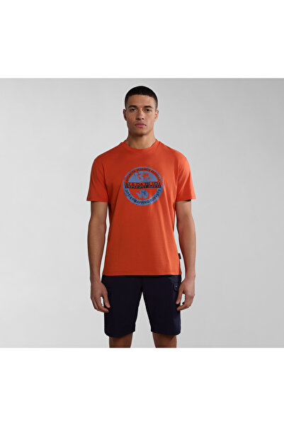 Napapijri P0A4H9KA621-R Napapijri S-Bollo Ss 1 ανδρικό μπλουζάκι πορτοκαλί