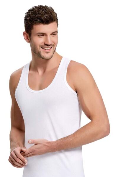 Öztaş Pack of 10 Men's Single Jersey White Undershirt
