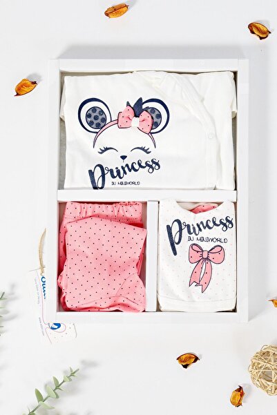 Sitilin Baby Girl 5 Piece Princess Hospital Discharge Set with Bow STL6511