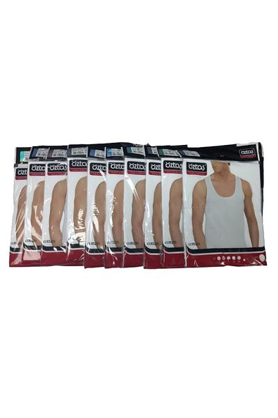 Öztaş Pack of 10 Men's Single Jersey White Undershirt