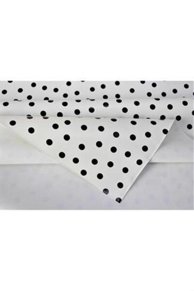 DDHOME Lined Erasable PVC Oilcloth Tablecloth Black Polka Dot - 8059-1a