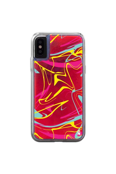 Casen حافظة هاتف ديناميكية لهاتف iPhone X / XS بتصميم تجريدي باللون البنفسجي ...