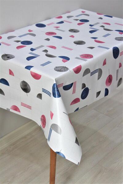 DedeEvTekstil مفرش طاولة من القماش الزيتي PVC قابل للمسح ببطانة من الألياف C1...