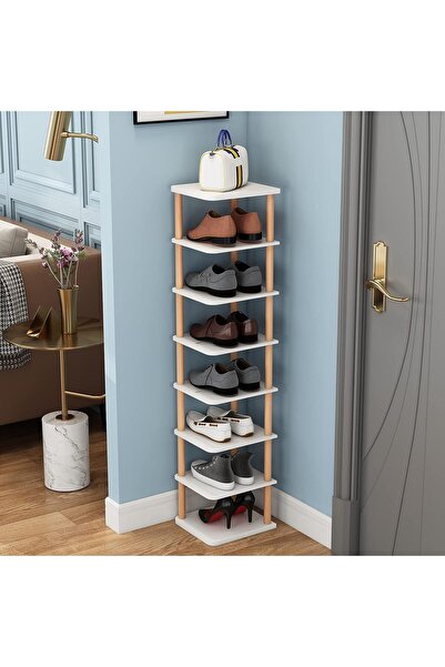 QuickBuy 8 Katlı Dikey Ayakkabılık Yedi Bölmeli Ayakkabı Organizer Dekoratif Ayakkabı Rafı