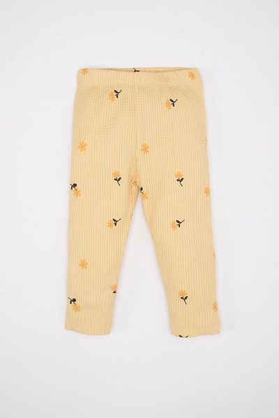DeFacto 2 db gofrimintás póló és virágos leggings készlet kislányoknak - C2268a524sp