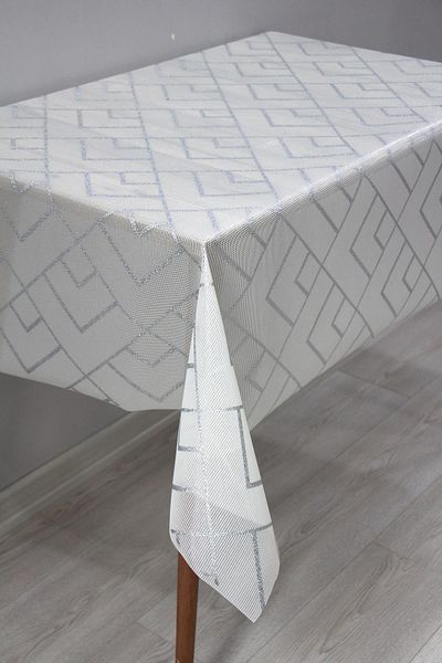 DDHOME Non-Slip PVC Wipeable Oilcloth Tablecloth 02-GREYLINE