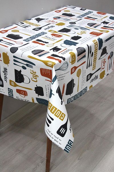 DDHOME Lined Erasable PVC Oilcloth Tablecloth 8276-1