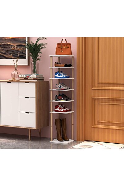 QuickBuy 8 Katlı Dikey Ayakkabılık Yedi Bölmeli Ayakkabı Organizer Dekoratif Ayakkabı Rafı