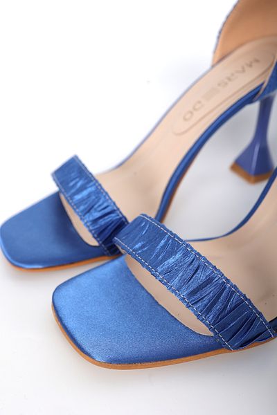 MARSEDO Sandale de damă Toc subțire din satin cu o singură curea pantofi rochii de seară de zi cu zi