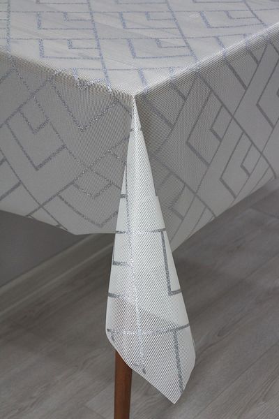 DDHOME Non-Slip PVC Wipeable Oilcloth Tablecloth 02-GREYLINE