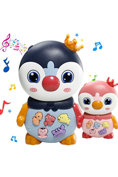 TUENGİ STORE Işıklı Müzikli Bebek Aktivite Oyuncağı Piyano Sevimli Penguen Müzikli Eğitici Oyuncak