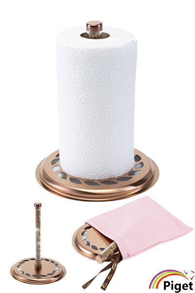 PİGET Paslanmaz Çelik Yaprak Desenli Havlu Kağıtlık, Metal Parçacık Dolgulu A...