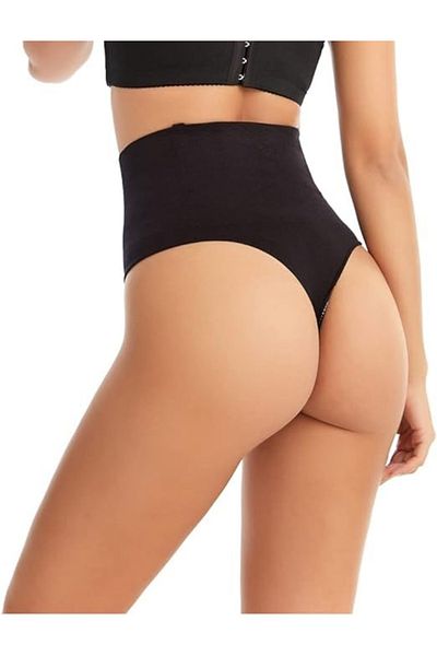 by İGP Black Laser Cut String Recovery Thong Panty Corset