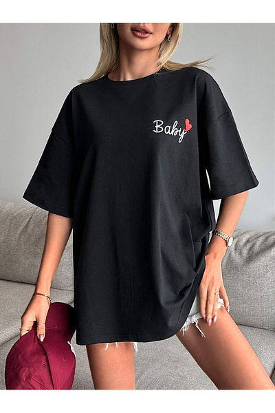 Jose Clothing Tricou cu mânecă scurtă unisex, cu mânecă scurtă, din bumbac organic, cu imprimeu negru