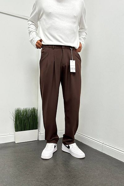 BDRMAN Baggy Coffee Color Comfortable Fit Pleated pants