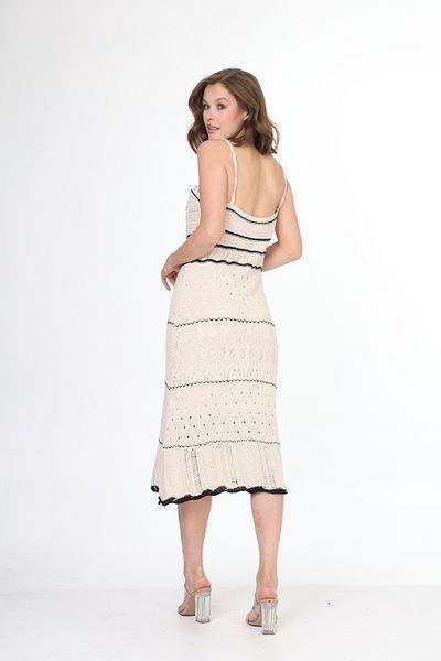 MJORA Ecru Knitted Strap Dress