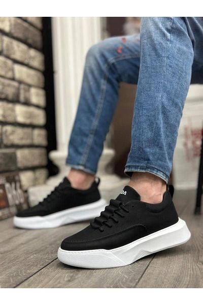 BPM BA0332 Pantofi sport cu talpă albă cu talpă înaltă pentru bărbați, cu model de scară