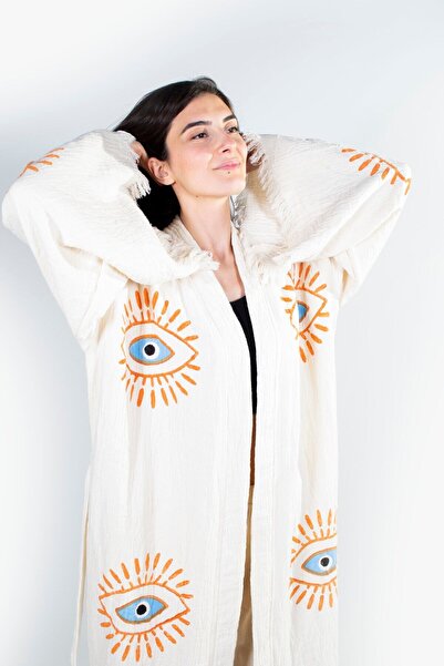 Costa Müslin Göz Baskılı Kimono